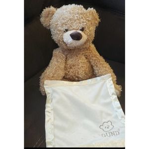 Gund Peek-a-boo Bear Stuffed Animal Animated Covers Face With Blanket While...